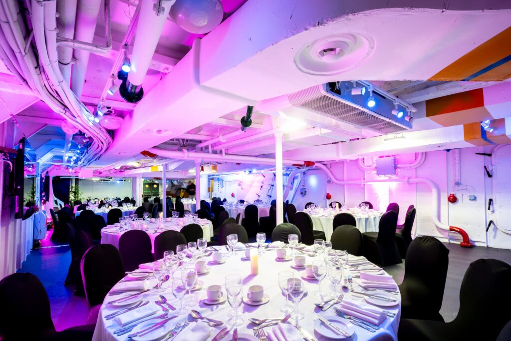 host a gala dinner at HMS Belfast