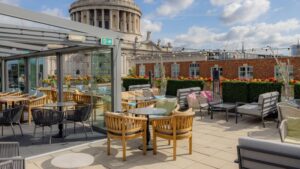 Affordable rooftop summer party venue in London with skyline views