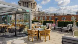 Affordable rooftop summer party venue in London with skyline views